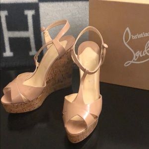 Christian Louboutin patent cork wedge 39.5